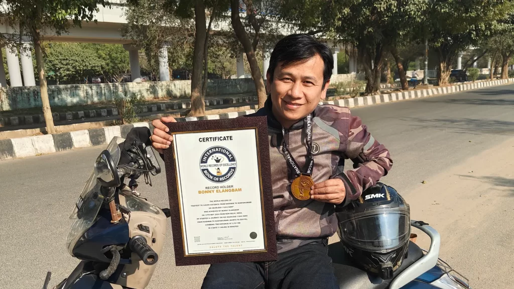 Bonny Bam’s Record-Breaking Kashmir to Kanyakumari Ride on a 110cc Scooter 1 Kashmir to Kan